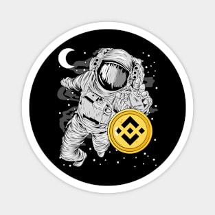 Astronaut Reaching Binance BNB Coin To The Moon Crypto Token Cryptocurrency Wallet Birthday Gift For Men Women Kids Magnet